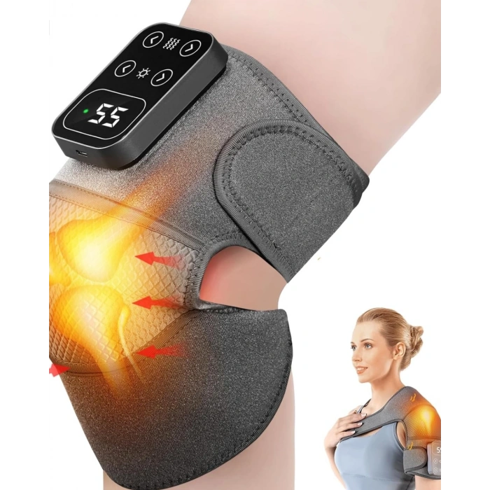Isıtmalı Diz Omuz Dirsek Masaj Dizlik Seti Titreşimli Masaj Aleti 2 Adet