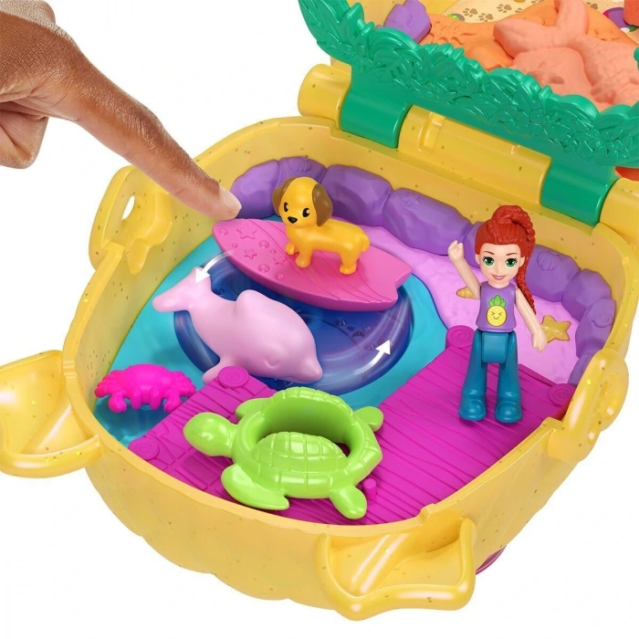 JFV00 Polly Pocket Ananas Köpekçik Plajı Mini Oyun Seti