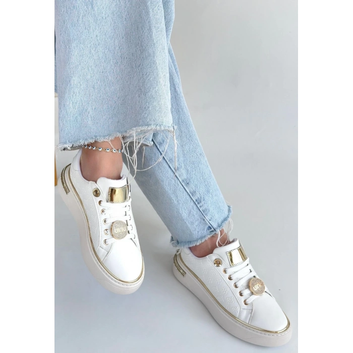 Jlar Beyaz Cilt Bağcıklı Spor Ayakkabı