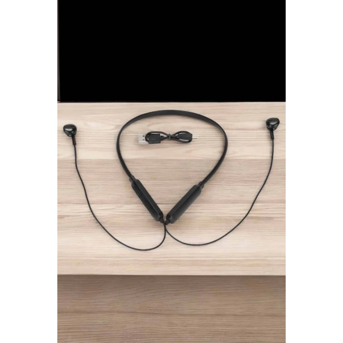 Kablolu Boyun Askılı Dijital Göstergeli Bluetooth Kulaklığı 60 Saat