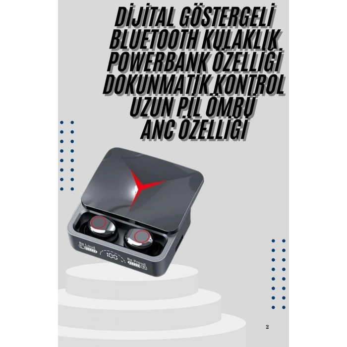 Kablosuz Bluetooth Kulaklık Powerbank Özellikli Göstergeli Hd Mikrofon