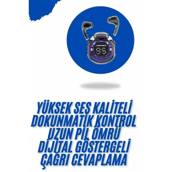 Kablosuz Dijital Göstergeli Powerbanklı IOS ve  Android Uyumlu  Kulaklık