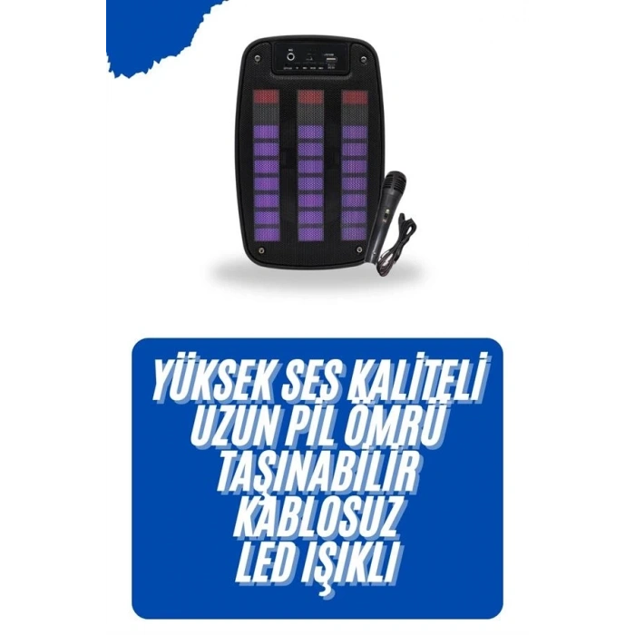 Kablosuz Hoparlör İOS ve Android Uyumlu Şarjlı SD Kart Girişli Bluetooth Hoparlör