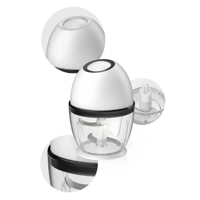 Kablosuz Mini Doğrayıcı 450 ML Şarjlı Sebze Doğrayıcı Paslanmaz Çelik lı