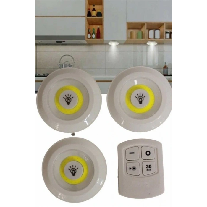 Kablosuz Pilli Işıldak  Masa Lambası Mutfak Tezgah Altı Banyo Dolabı Dolap İçi