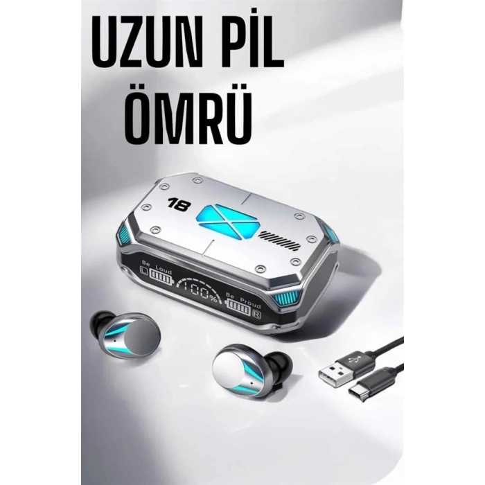 Kablosuz Powerbankli Oyuncu Kulaklığı Gürültü Önleyici