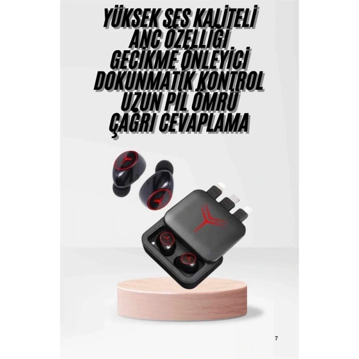 Kablosuz Şarj Göstergeli Powerbank Özellikli Bluetooth Kulaklık Çağrı Cevaplayabilen