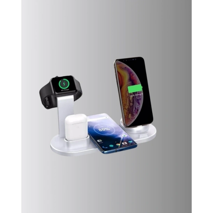 Kablosuz Şarj İstasyonu 4’ü 1 Arada iPhone Watch ve AirPods Uyumlu