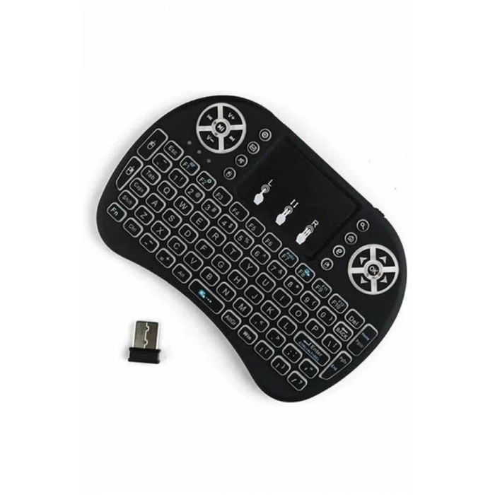 Kablosuz Türkçe Q Klavye RGB Işıklı Televizyon Ps3 Dokunmatik Mouse