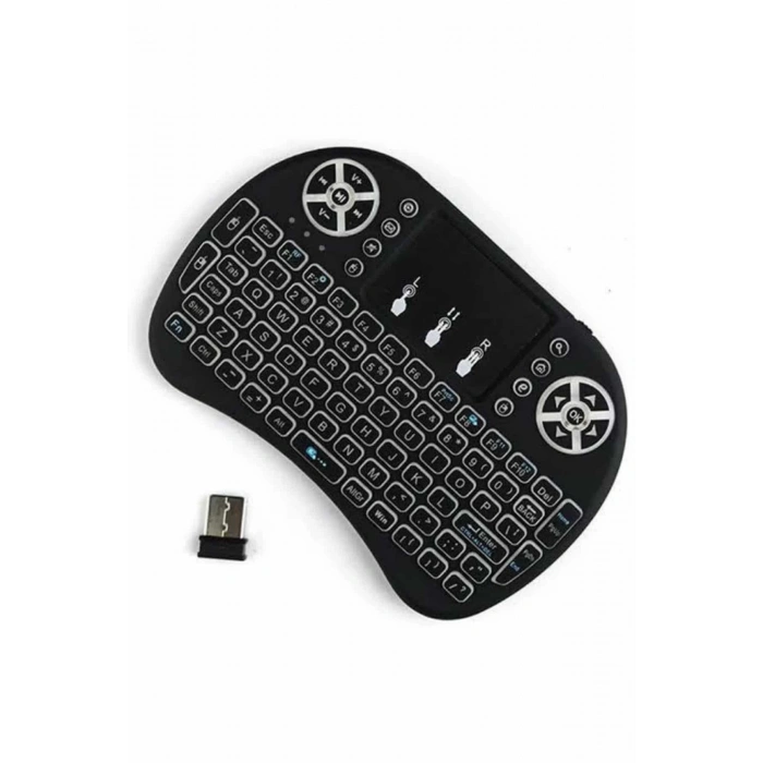 Kablosuz Türkçe Q Klavye RGB Işıklı Televizyon Ps3 Dokunmatik Mouse