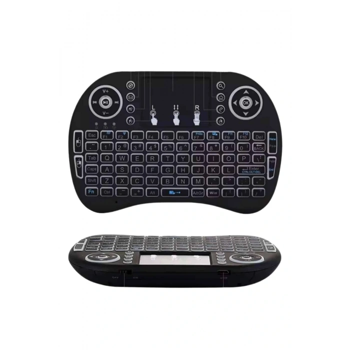 Kablosuz Türkçe Q Klavye RGB Işıklı Televizyon Ps3 Dokunmatik Mouse