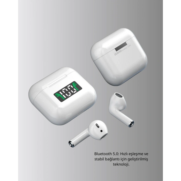 Kablosuz TWS Bluetooth 5.0 Kulaklık – Dokunmatik Kontrol, LED Göstergeli