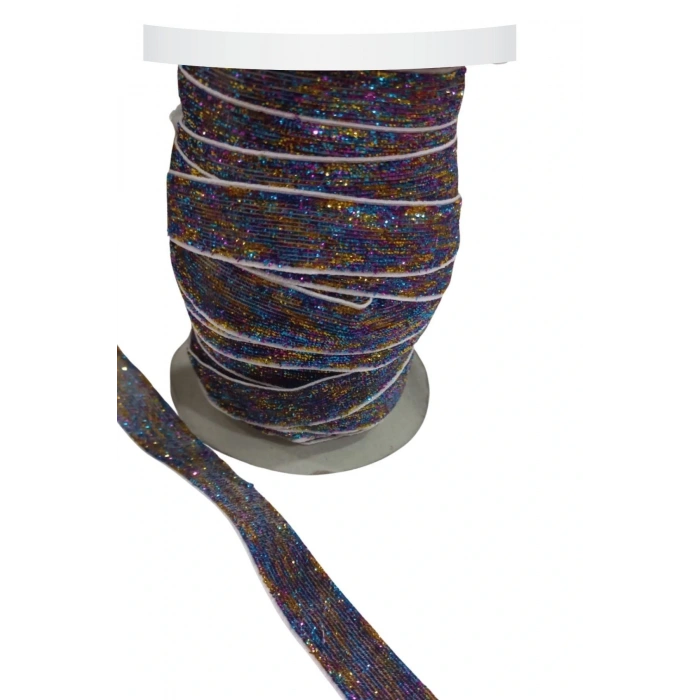 Kadife Kurdele Simli 1,5 cm Karışık Renk 5 Metre