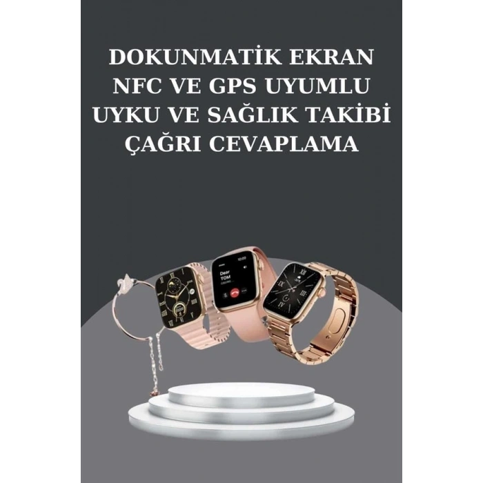 Kadınlara Özel Bileklik Hediyeli Akıllı Saat ve Dijital Göstergeli ANC Özellikli Bluetooth Kulaklık