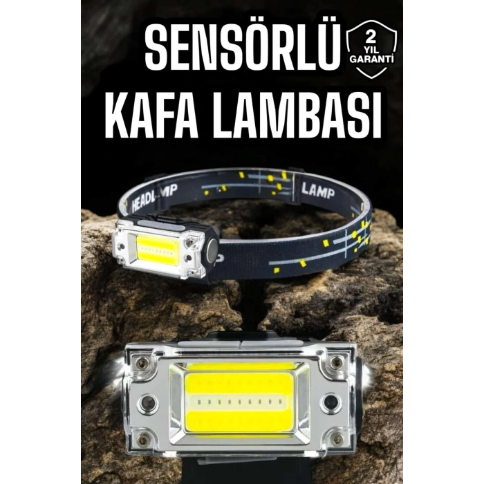Kafa Lambası Led Fener Pratik Taşınabilir Ayarlanabilir USB Şarjlı