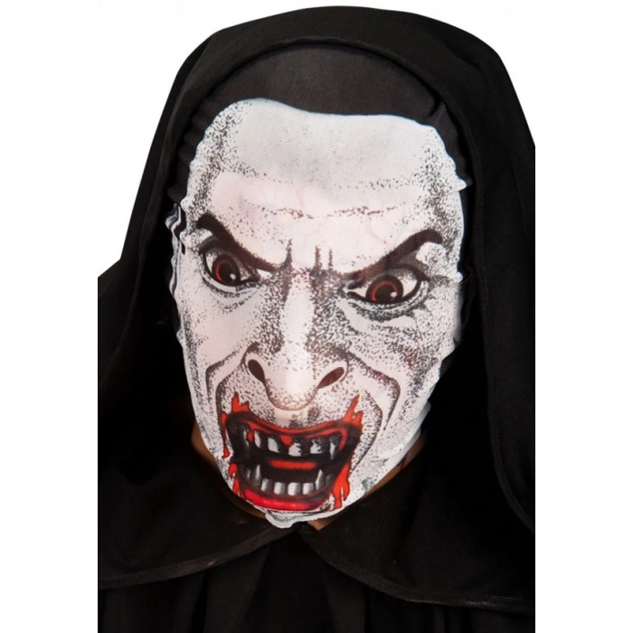 Kafaya Tam Geçmeli Bez Vampir Maskesi - Streç Korku Maskesi - 3D Baskılı Maske Model 2