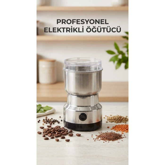 Kahve ve Baharat Öğütücü Makine Paslanmaz Çelik Ergonomik Kullanım