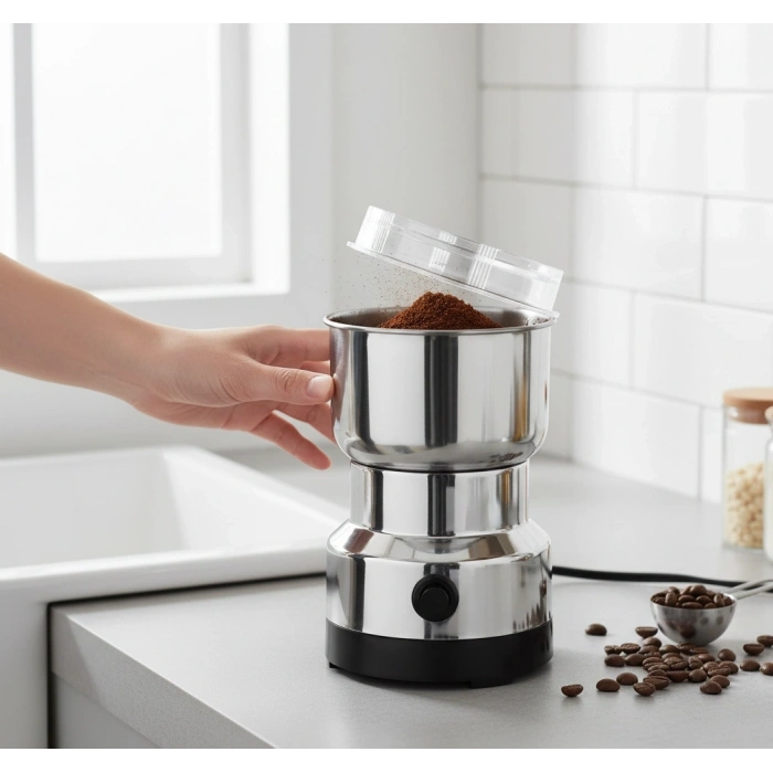 Kahve ve Baharat Öğütücü Makine Paslanmaz Çelik Ergonomik Kullanım