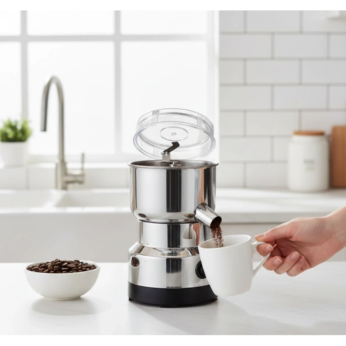 Kahve ve Baharat Öğütücü Makine Paslanmaz Çelik Kompakt Tasarım