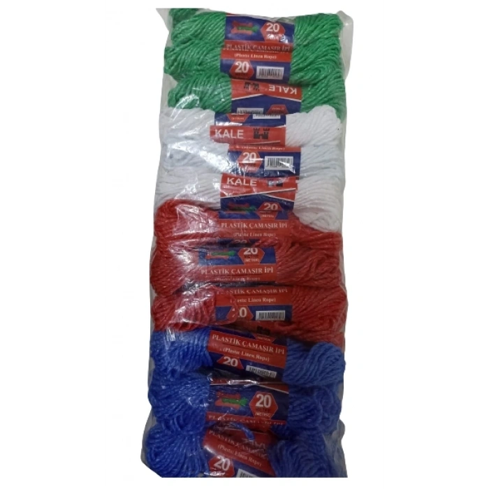 KALE Plastik Çamaşır ipi 20 Metre 24 Adet (5047)
