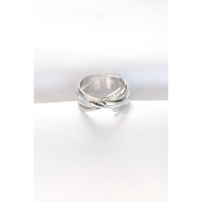 Kalın Silver Renk Ayarlanabilir Yüzük