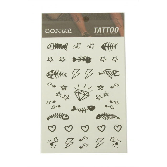 Kalp Balık Tattoo Dövme Sticker