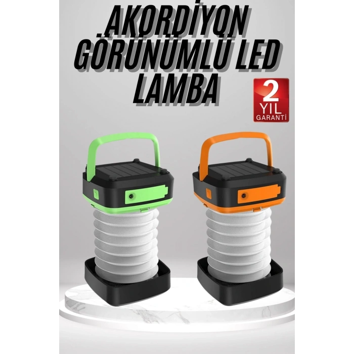 Kamp Feneri Lambası Solar Güneş Enerji Portatif Işıldak Şarjlı