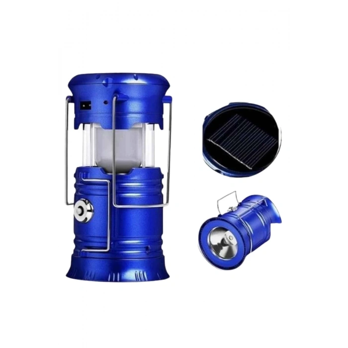 Kamp Feneri Şarj Edilebilir Güneş Enerjili Işıldak USB Şarjlı