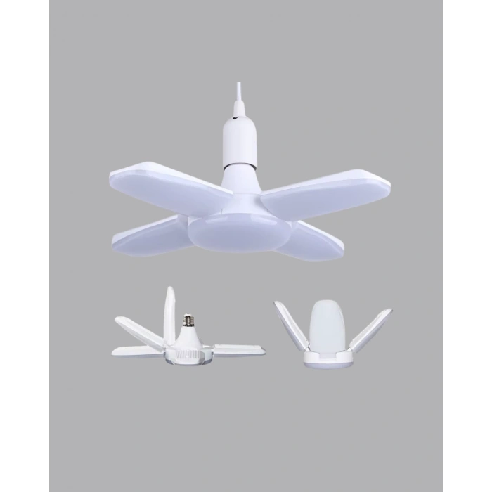 Katlanabilir 4 Kollu LED Ampül 60 Watt 6000 Lumen Beyaz Işık