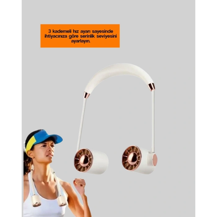 Katlanabilir Asılabilir Fan USB Şarjlı Hafif ve Sessiz Tasarım