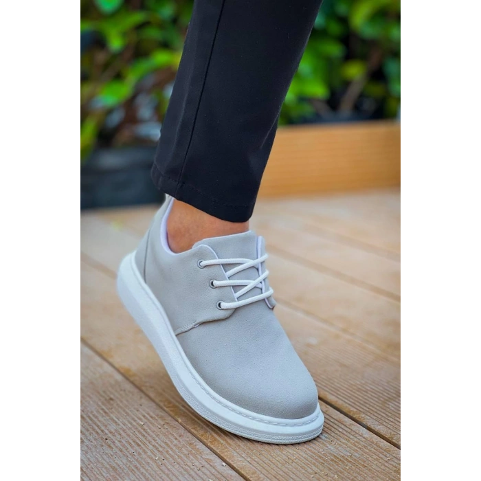 KB-003 Kuback Gri Süet Bağcıklı  Günlük Erkek Ayakkabı
