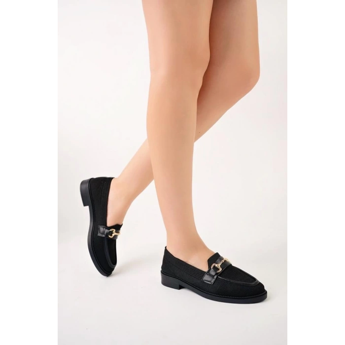 KB-021 Kuback Siyah Triko Siyah Taban G Toka  Günlük Kadın Ayakkabı