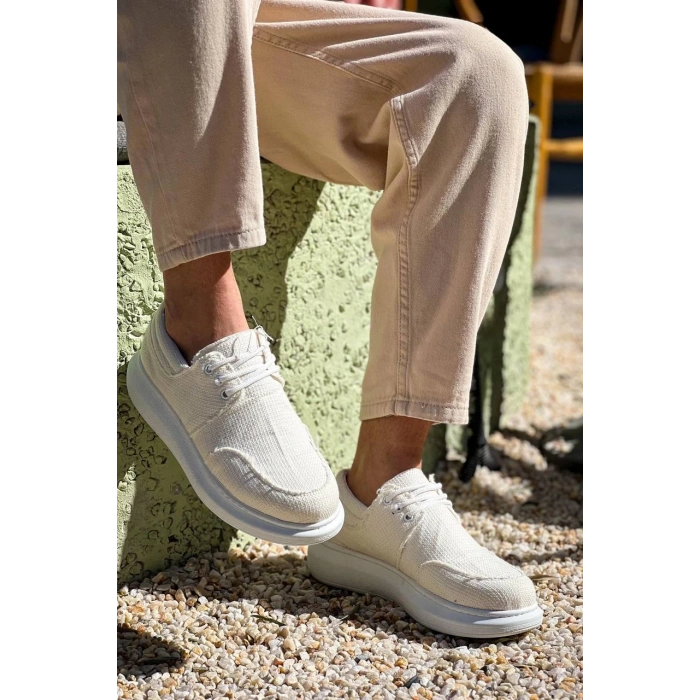 KB-042  Kuback Bağcıklı Beyaz Günlük Erkek Ayakkabı