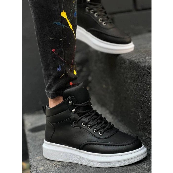 KB-0994  Kuback  Siyah Cilt  Yüksek Taban  Erkek Bilek Bot