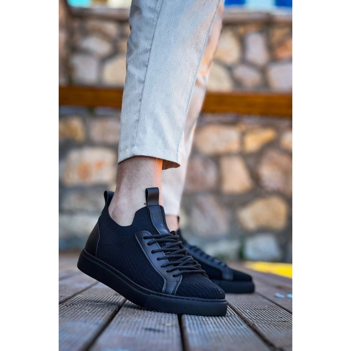 KB-112  Kuback Siyah Siyah TabanTriko Bağcıklı  Günlük Erkek  Ayakkabı