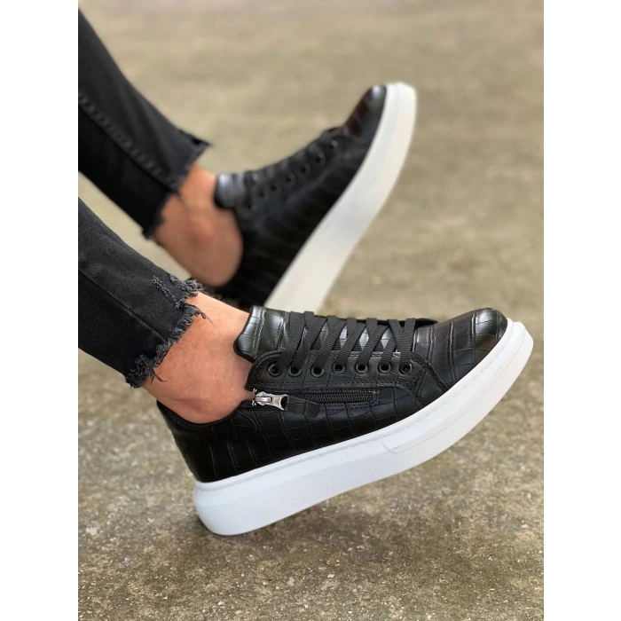 KB-309  Kuback  Siyah Fermuar Ve Bağcıklı  Günlük Erkek  Ayakkabı