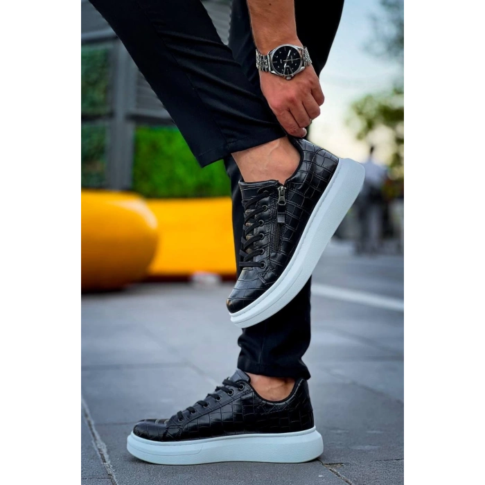 KB-309  Kuback  Siyah Fermuar Ve Bağcıklı  Günlük Erkek  Ayakkabı