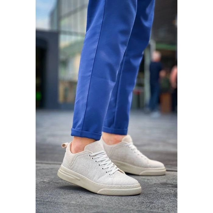 KB-X204 Kuback Bej Keten Bej Yüksek Taban Günlük Erkek Spor Ayakkabı