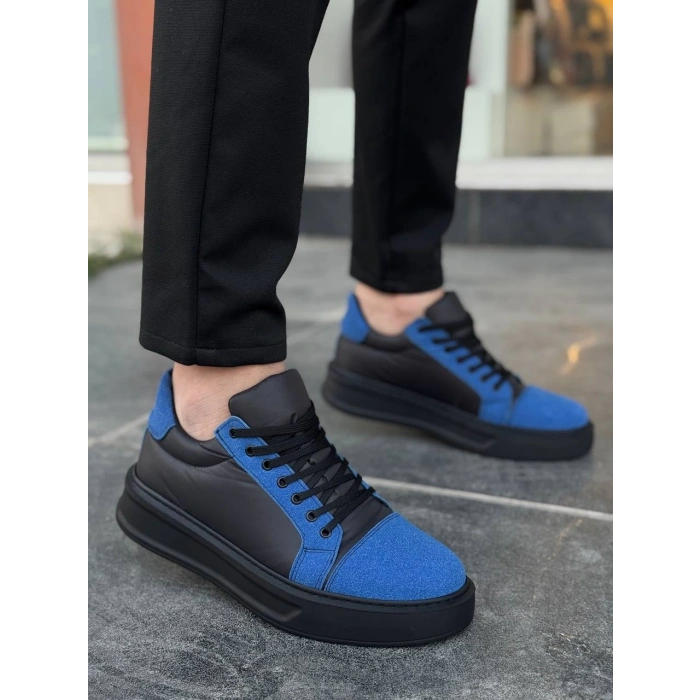 KB-X46 Kuback Siyah Sax Mavi Yüksek Siyah Taban Günlük Spor Ayakkabı