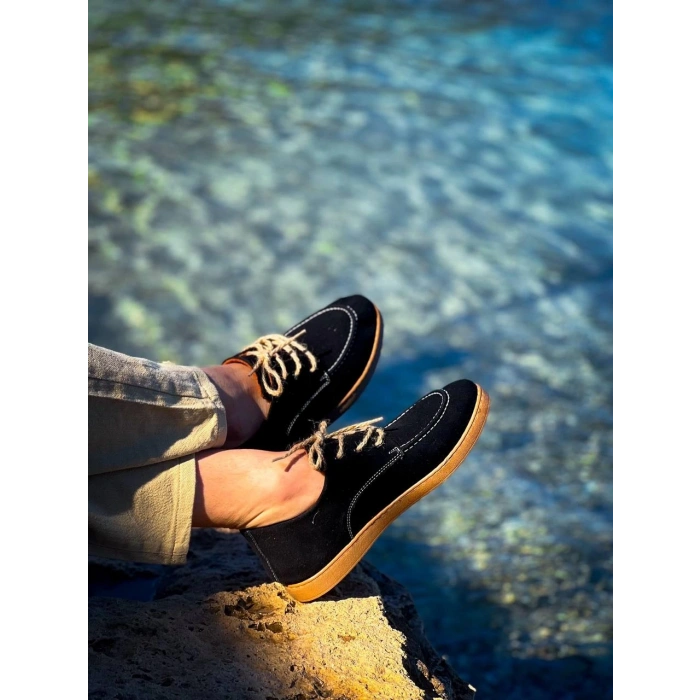 KB-X5 Kuback Siyah  Süet Bağcıklı  Günlük Erkek Ayakkabı