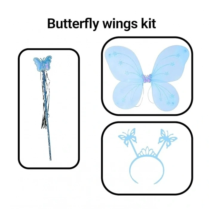 Kelebek Kanadı Tacı Asası Mavi Renk (5047)