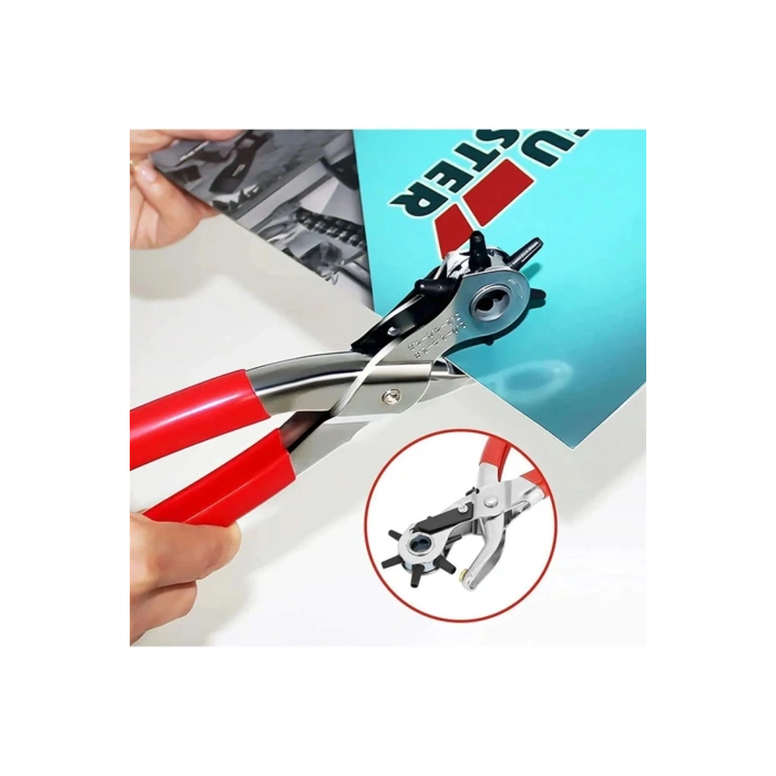 Kemer Delme Makinası Pratik 6 Başlıklı Kemer Delme Aleti Metal Kemer Delme Aparatı