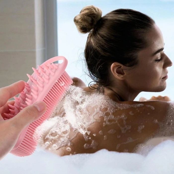 Kendiliğinden Askılı Peeling ve Masaj Etkili Silikon Banyo Vücut Fırçası (5047)