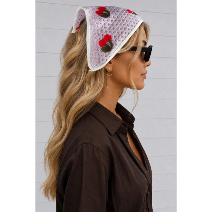 Kiraz Örme Bohem Bandana