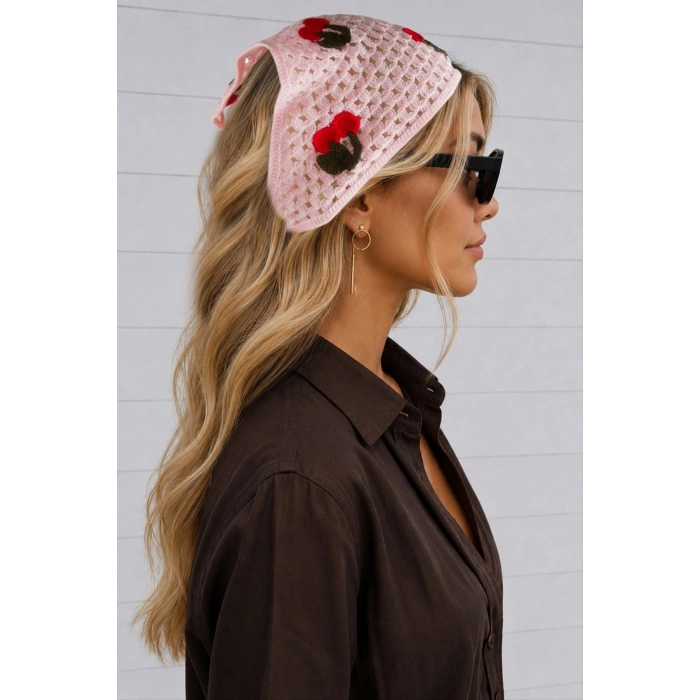 Kiraz Örme Bohem Bandana
