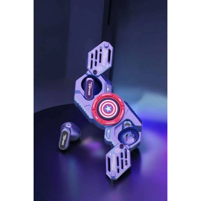 Kırmızı Kablosuz Bluetooth Kulaklık Stres Çarklı Oyuncu Kulaklığı