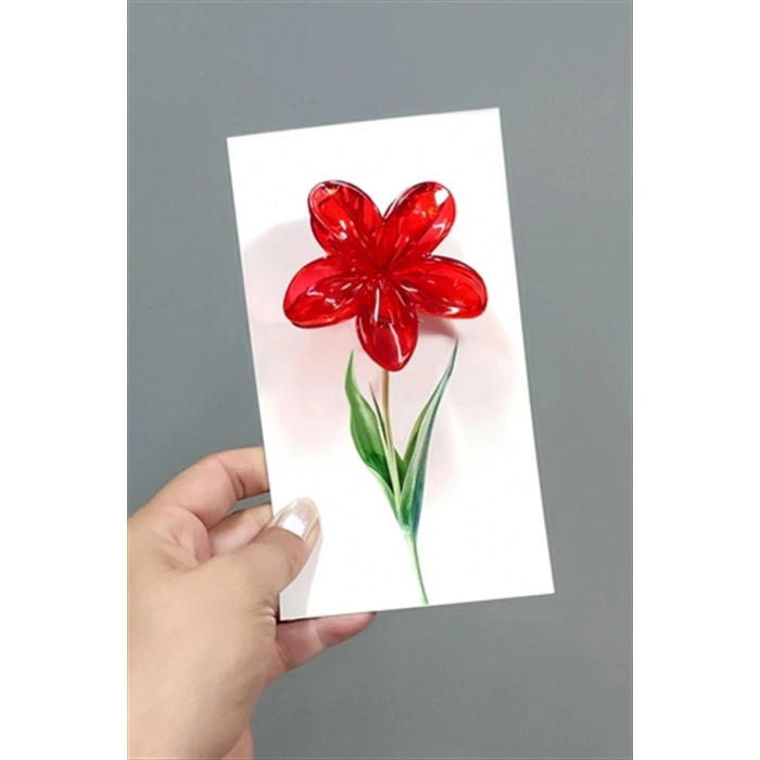 Kırmızı Lotus Toka 6 cm (Kartsız)