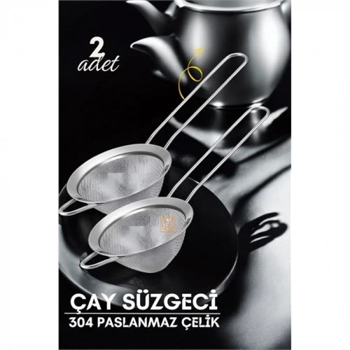 Klasik Çay Süzgeci 304 Paslanmaz Çelik 2 ADET