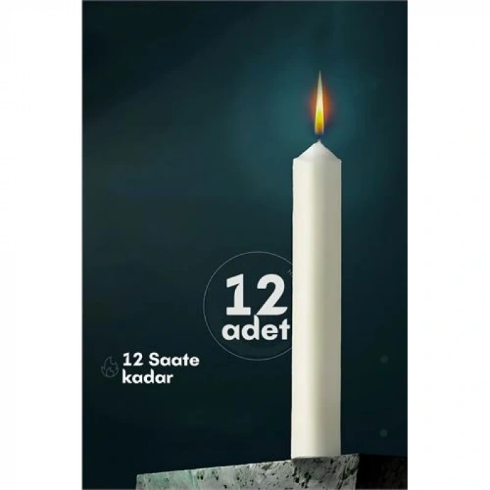 Klasik Mum 12 Adet - Kokusuz Mum