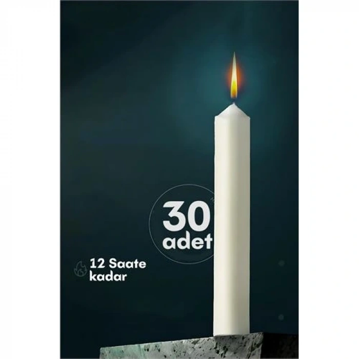 Klasik Mum 30 Adet - Kokusuz Mum